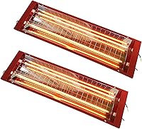 TFCFL 2PCS 2000W Infrared Paint Curing Lamp Set - Hardwired 110V Far Infrared Heater for Auto Spray Booths & Paint Drying