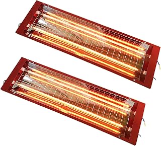 TFCFL 2PCS 2000W Infrared Paint Curing Lamp Set - Hardwired 110V Far Infrared Heater for Auto Spray Booths & Paint Drying