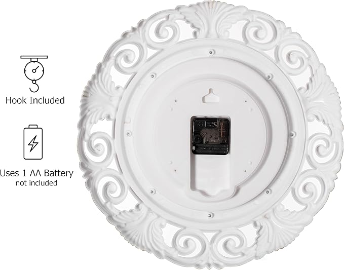 Reloj de Pared Clockswise 16 pulgadas Clásico Redondo Blanco miniatura 4