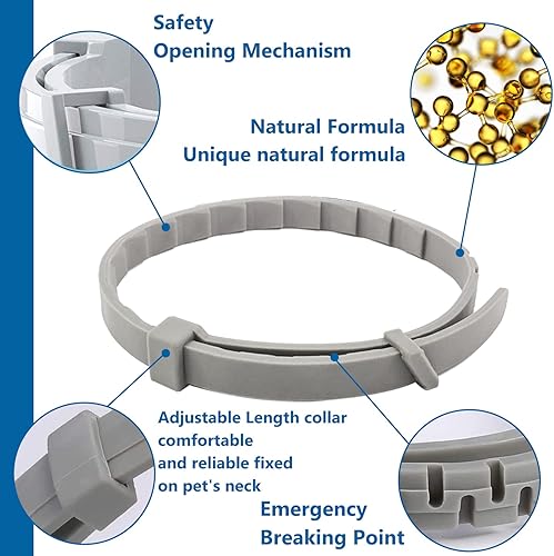 Miniatura 4 de Collar antipulgas y garrapatas para perros y cachorros, protección segura de ingredientes naturales que mata pulgas y garrapatas, talla única