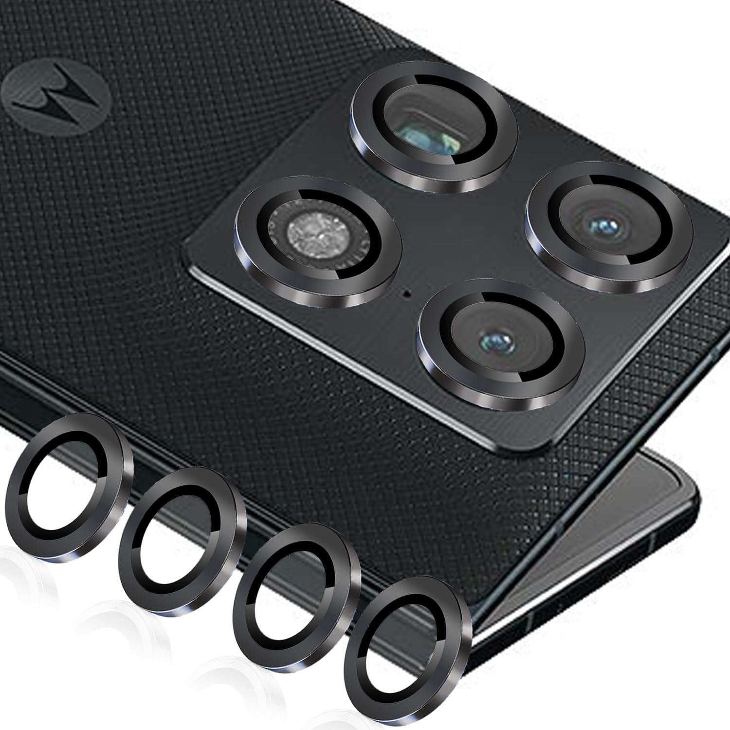 [2 Pack] Camera Lens Protectors for Motorola Razr Fold 2026, Scratch-Resistant HD Clarity Ultra Thin Tempered Glass Camera Cover with Aluminum Edging,Individual Metal Lens Cover (Black)