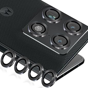Luchantle2 Set for Motorola Razr Fold 5G 2026 Camera Lens Protector, 9H Tempered Glass Camera Cover Protector Metal Ring Decoration Accessories Black
