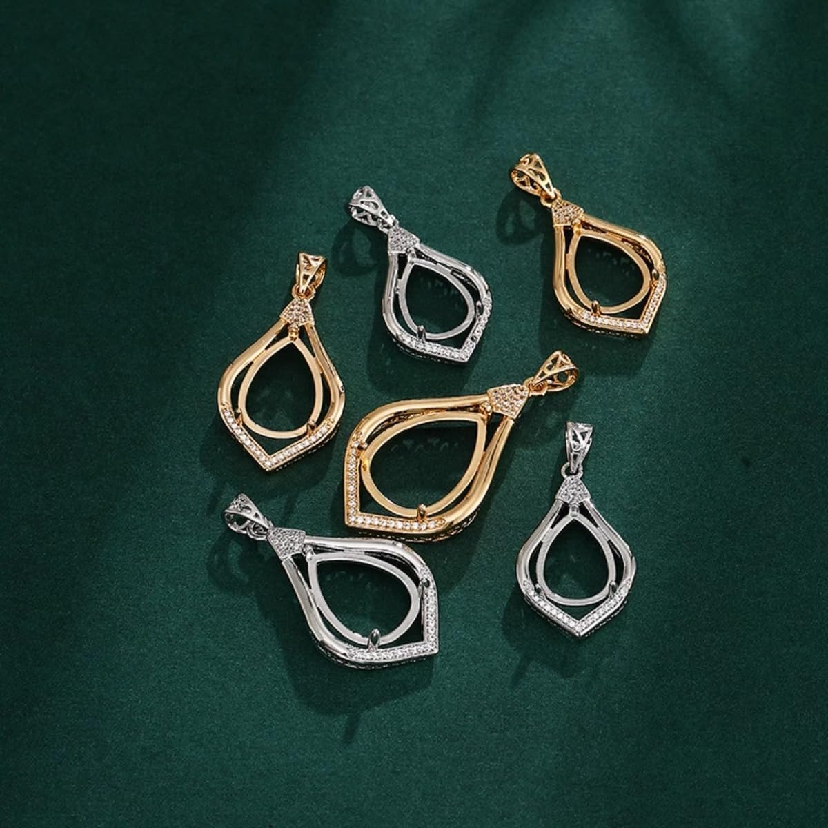 925 Sterling Silver Teardrop Bezel Pendant Blanks Cabochon Base Pendant Tray Settings DIY Handmade Jewelry Making Crafts