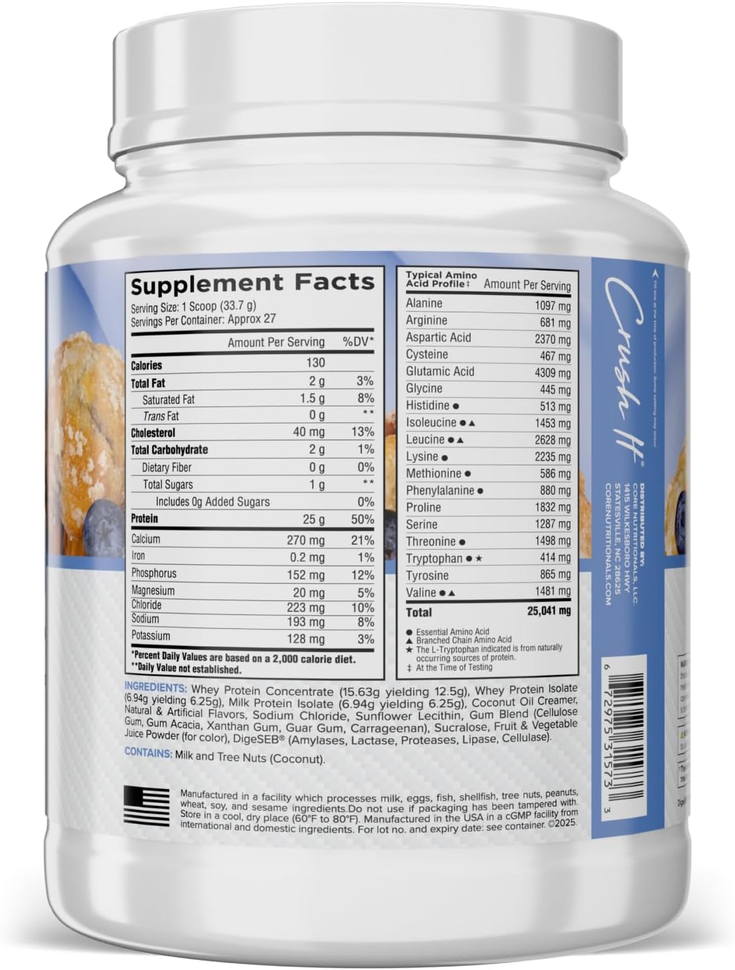 Core Nutritionals Pro Sustained Release Whey Protein Blend |...