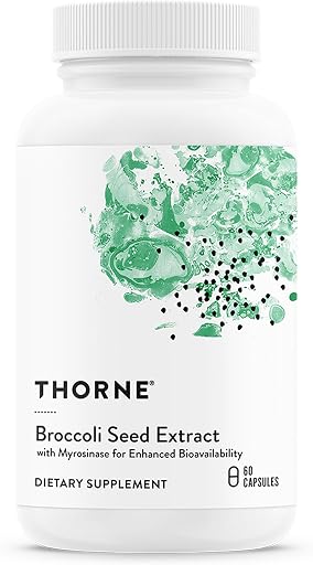 THORNE - Broccoli Seed Extract - Supports Liver Detox & Provides Antioxidant Support* - Sulforaphane Glucosinolate (SGS), Vitamin C & Mustard Powder Supplement - Third-Party Certified - 60 Capsules