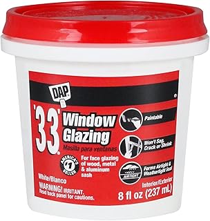 DAP '33' Window Glazing, White, 8 Oz (7079812120)