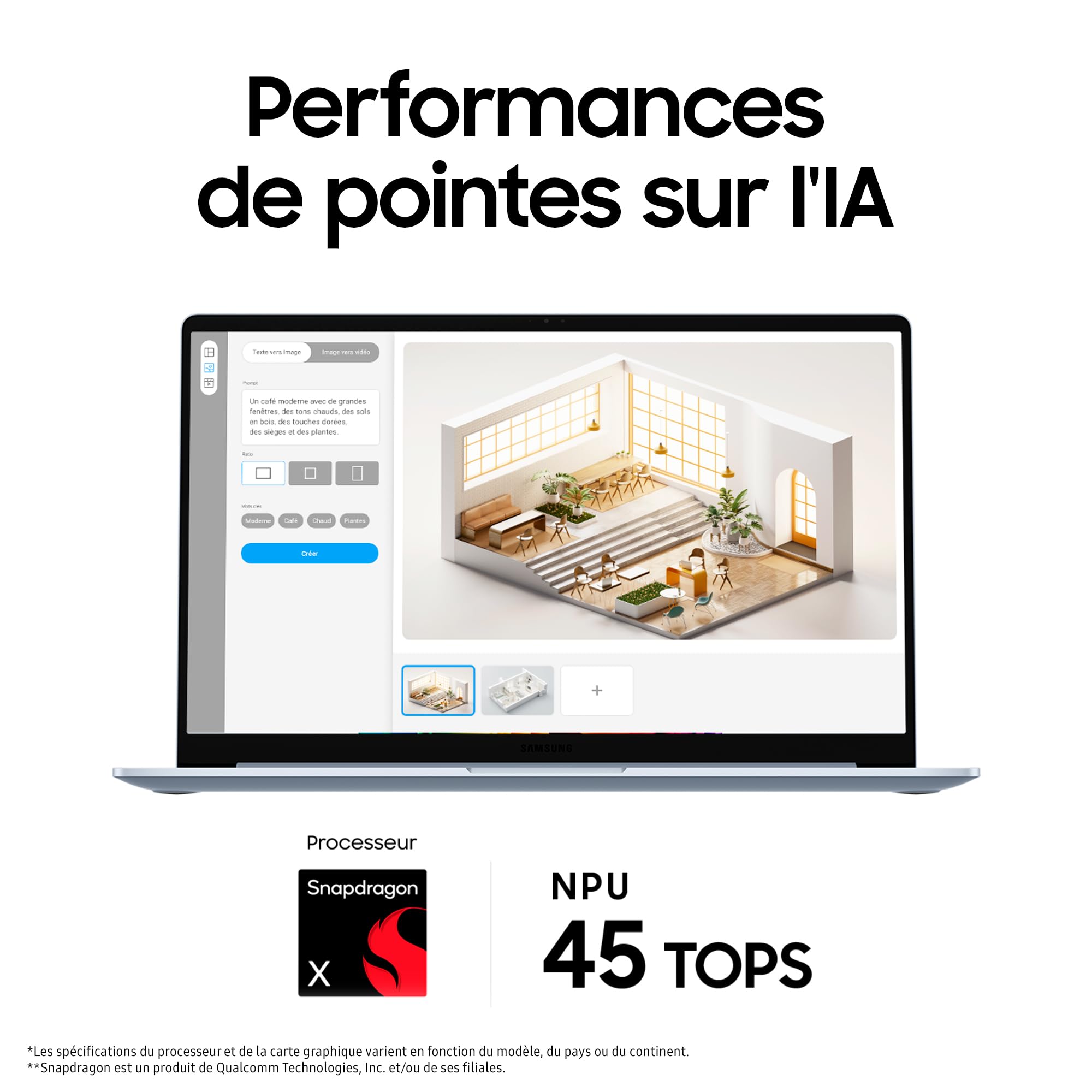 Samsung Galaxy Book4 Edge Ordinateur Portable avec IA 15.6’’, Copilot+ PC, Snapdragon X Plus (8-Core), Mémoire 16 Go, Stockage 256 Go, Gris Glacier
