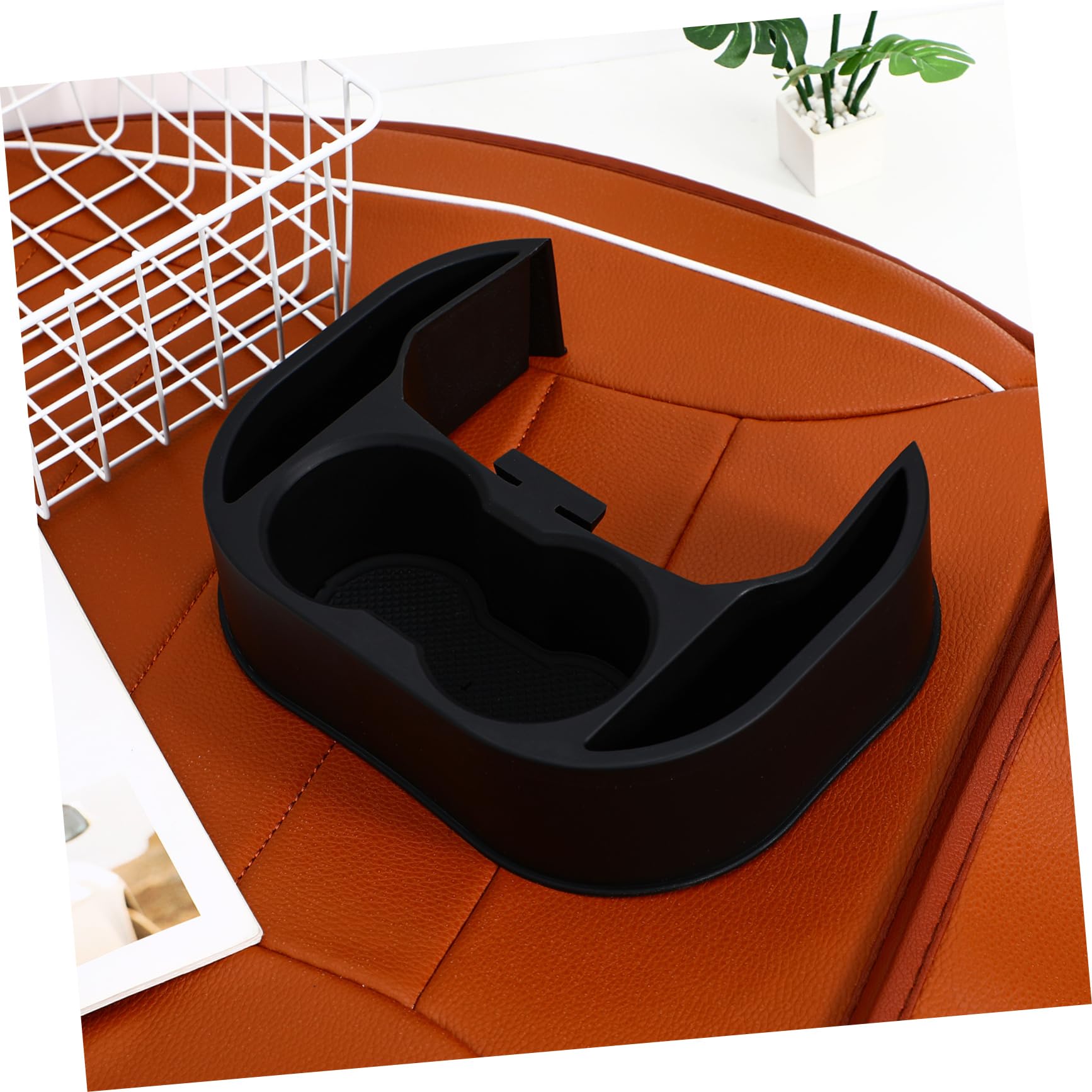 Cabilock Organizzatore per Sedile Posteriore Auto con Portabicchieri Robusto in Plastica, Portaoggetti Ampio per Bicchieri, Accessori per L’organizzazione Dell’auto Compatibile con Sedile