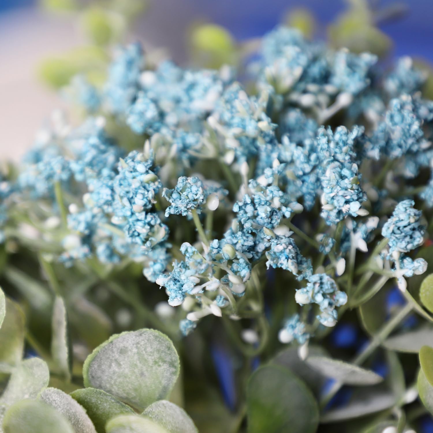 huaao 12 stuks kunstbloemen Gypsophila kunstbloemen perfect voor bruiloftsdecoratie thuis party decoratie boeket blauw