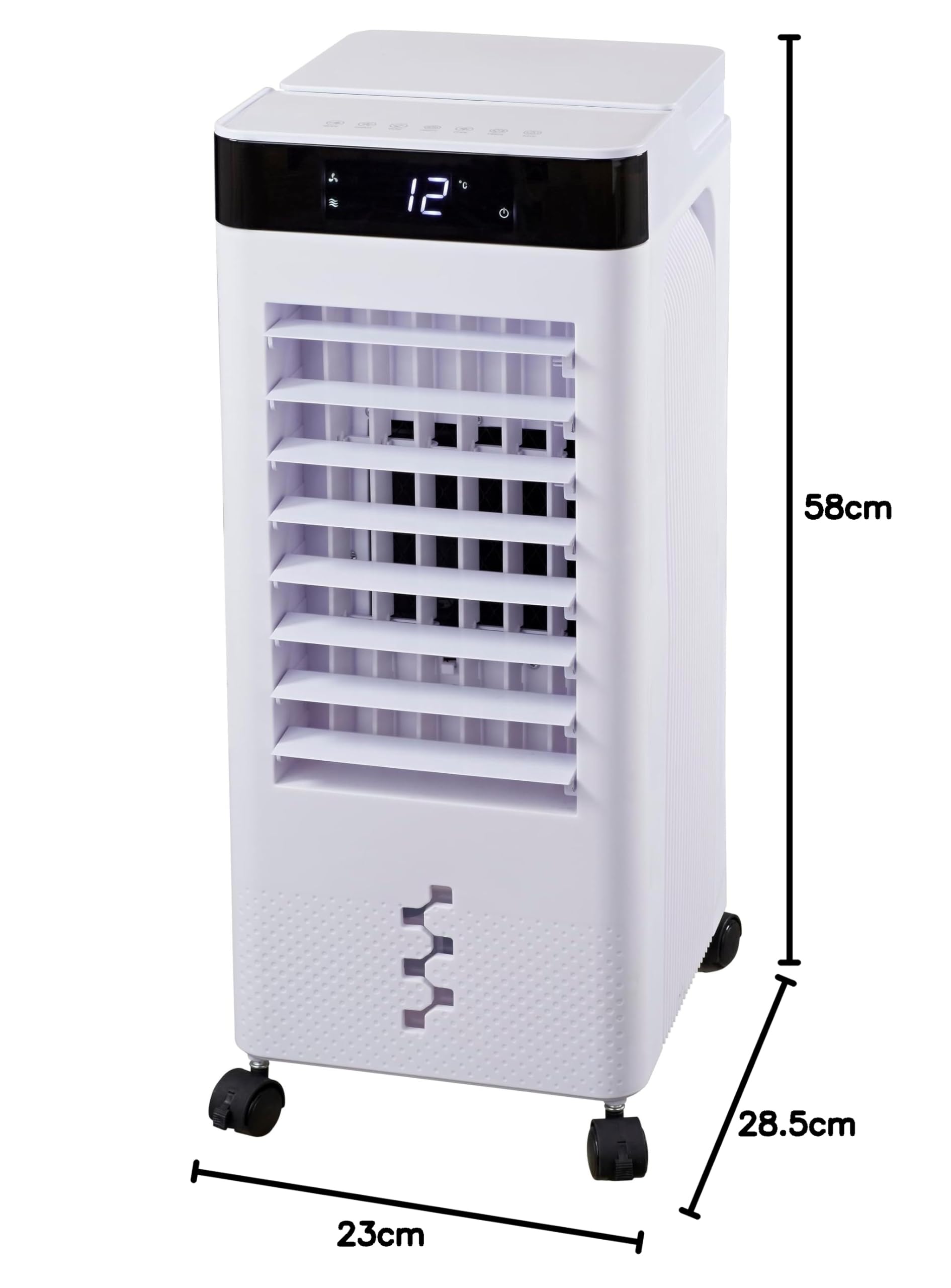 MY WAVE Climatizador Evaporativo Portátil 7L | Enfriador de Aire Silencioso con 2 Bloques de Hielo Incluidos, Mando a Distancia, Temporizador 12H, 3 Velocidades, Oscilación, Bajo Consumo