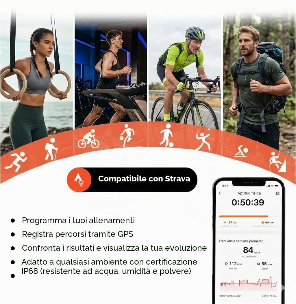 Anello intelligente 2026 per uomo e donna - Smart Ring con monitor del sonno, cardiofrequenzimetro e SpO2 - Tracker di attività fisica e salute IP68, compatibile con iOS e Android (nero)