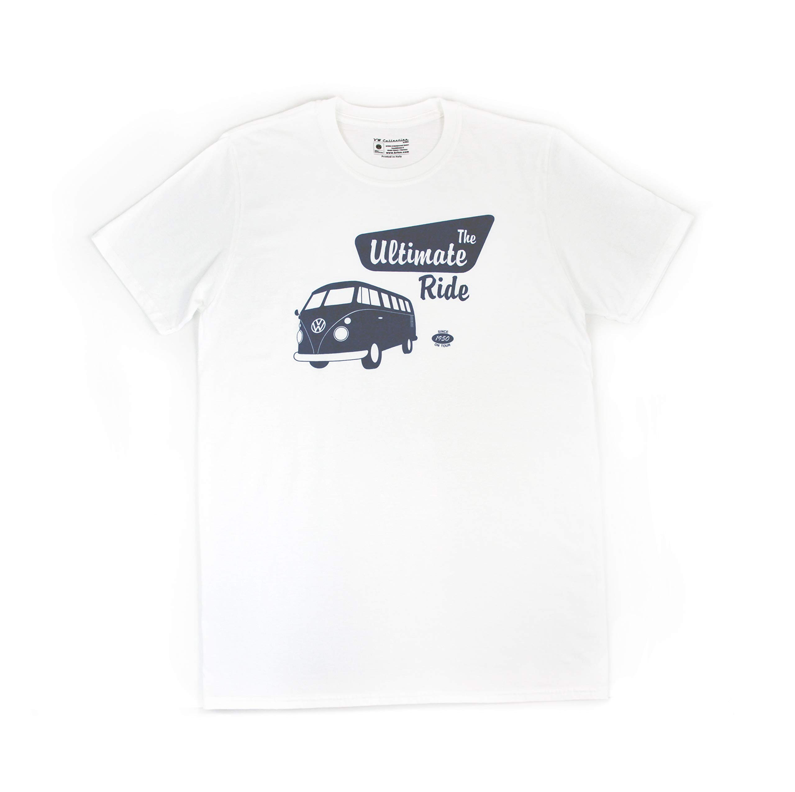 BRISA VW Collection - Volkswagen Hippie Bus T1 Camper Van T-Shirt Unisex with Vintage/Retro Design (S/The Ultimate Ride/White)