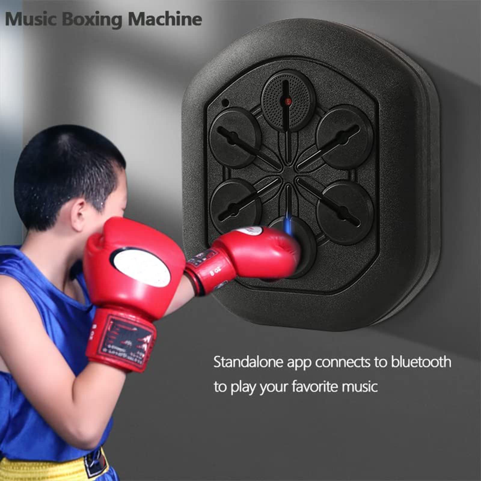 Macchina da Boxe - Macchina da Boxe Intelligente montata a Parete con Luce Musicale e guantoni da Boxe, Attrezzatura da Allenamento per Boxe Indoor per Bambini, Giovani e Adulti