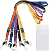 YOUOWO 5 Pack Lanyard with Horizontal ID Badge Holder,for Cruise Kids Keys Card Holder Pass Card,Breakaway Safety Neck Lanyards with Patterns