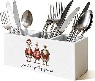 28 Vintage Ceramic Goose Decor Ideas For Farmhouse Lovers 20 Funny Christmas Goose Kitchen Utensil Holder, Rustic Xmas Santa Goose Co...