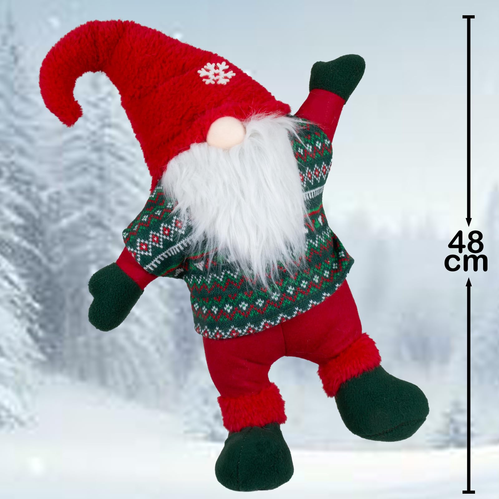 Monopol Christmas Paradise Wichtel Gnom Weihnachtswichtel stehend 48cm rot-grün mit Zipfelmütze