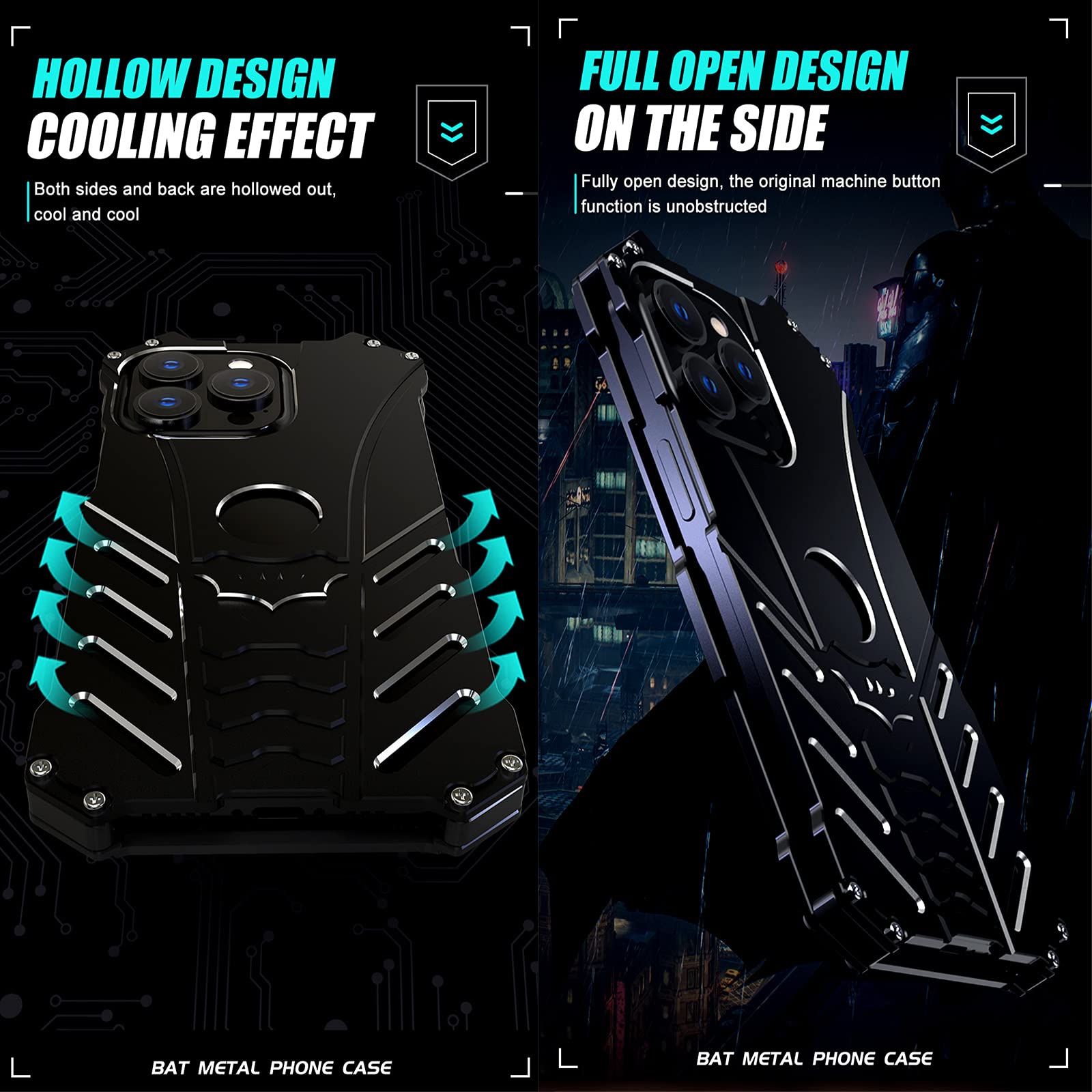 Funda para iPhone 13/13 Pro/13 Pro Max/13 Mini, Military Grade Drop ProtectionCarcasa Rugged Antigolpes Armor Case Choque Absorción Protección Carcasa con Función de Soporte