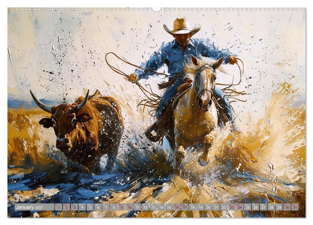 Horses, Power and Freedom (High Quality Premium Wall Calendar 2027 DIN A2 landscape),CALVENDO 12 Month Wall Calendar: Experience the rugged beauty and timeless spirit of the American West