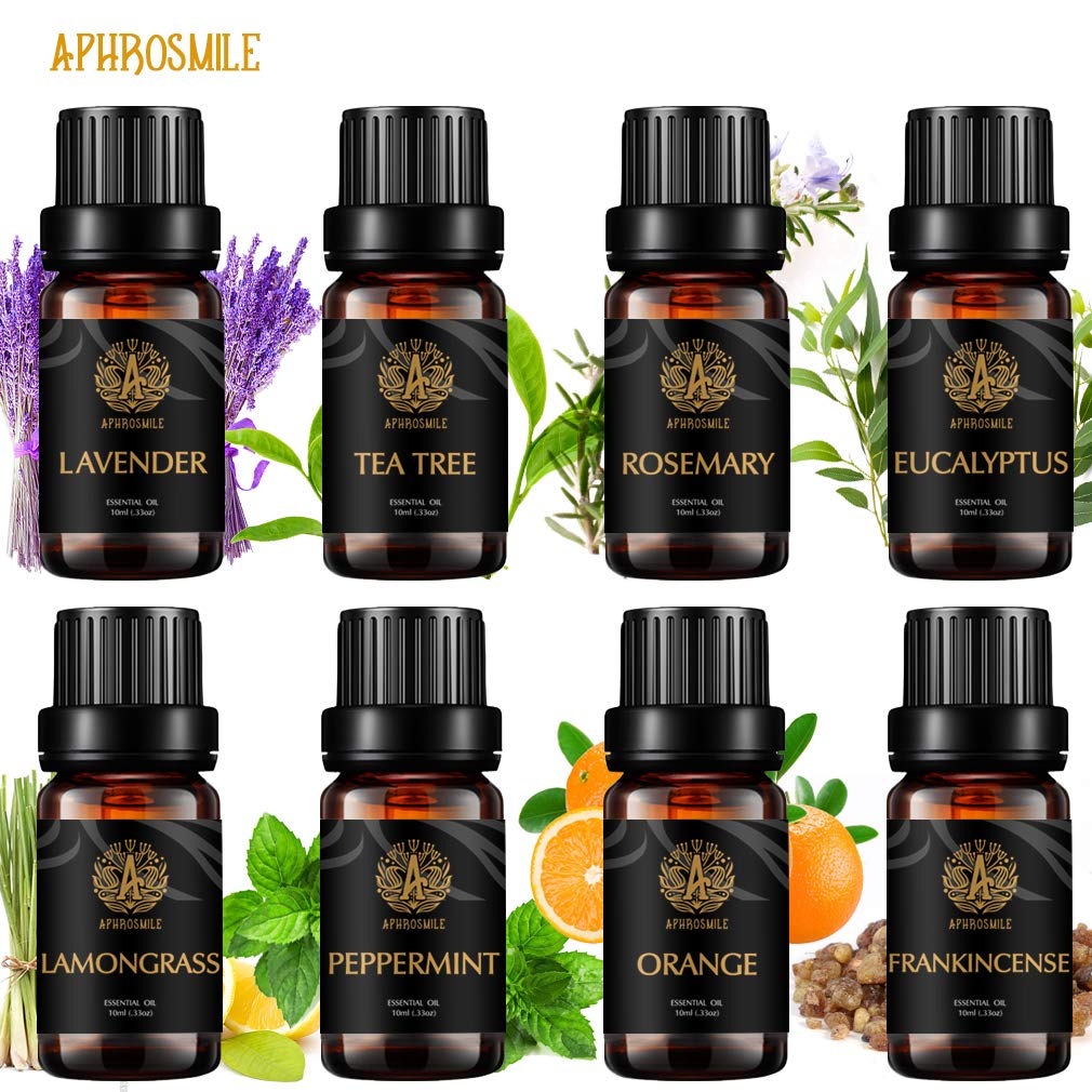 Aromatherapie Weihrauch ätherisches Öl Set, 100% reines Lavendel ätherisches Öl Kit für Seifenherstellung, 8x10ml Eukalyptus ätherische Öle Set -Rosmarin,Teebaum Öle...für Massage