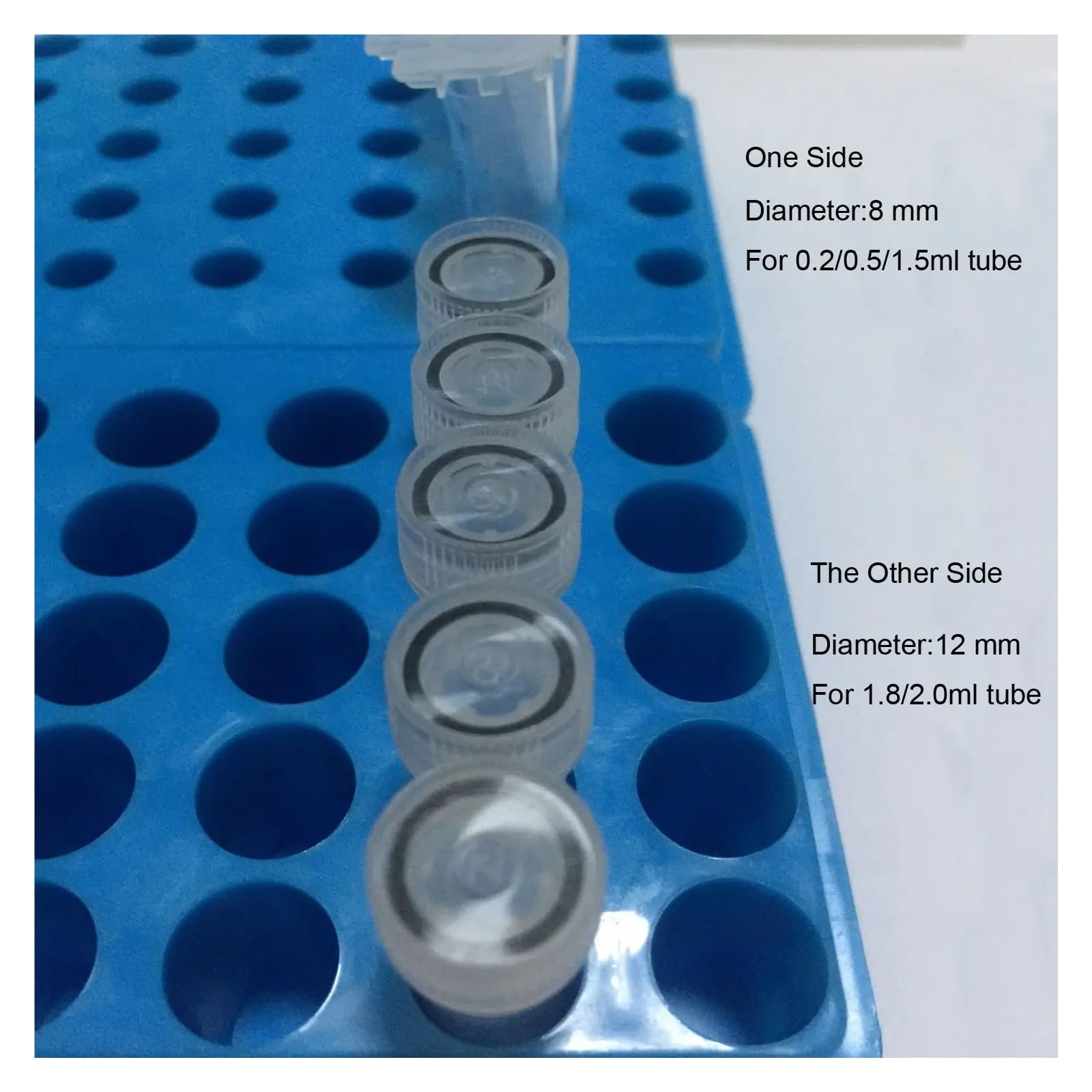 yingyingjia 5 szt. stojak na probówki podwójny panel 60 pozycji polipropylen PCR do probówek mikrocentrifugowych 0,2/0,5/1,5/1,8/2,0 ml