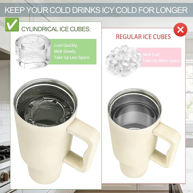 Bandeja de cubitos de hielo de silicona para vaso Stanley 20-40oz miniatura 4