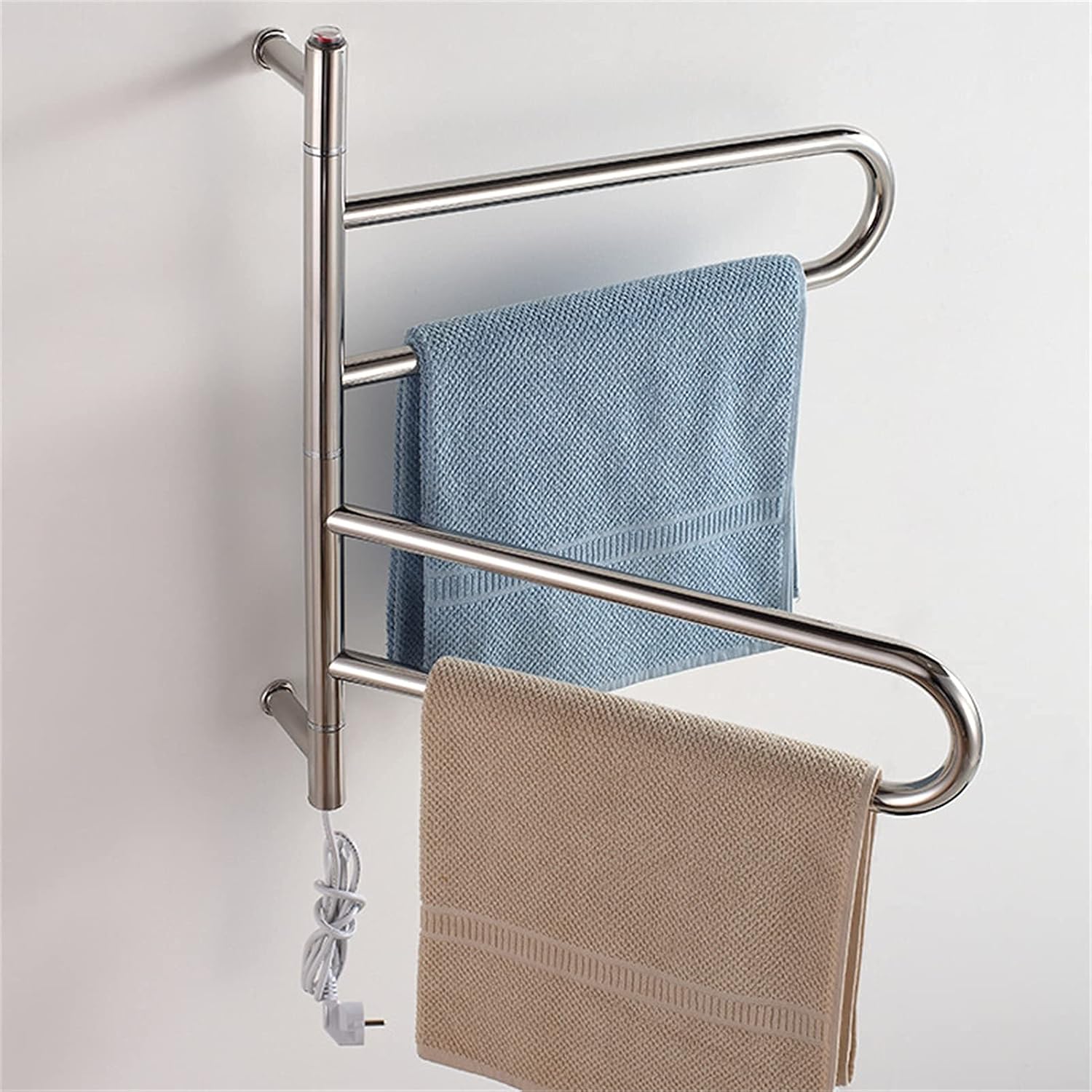 Electric Towel Warmer Rack Wall-Mounted Towel Warmer 304 Stainless Steel Plug-in Electric Heated Towel Rack