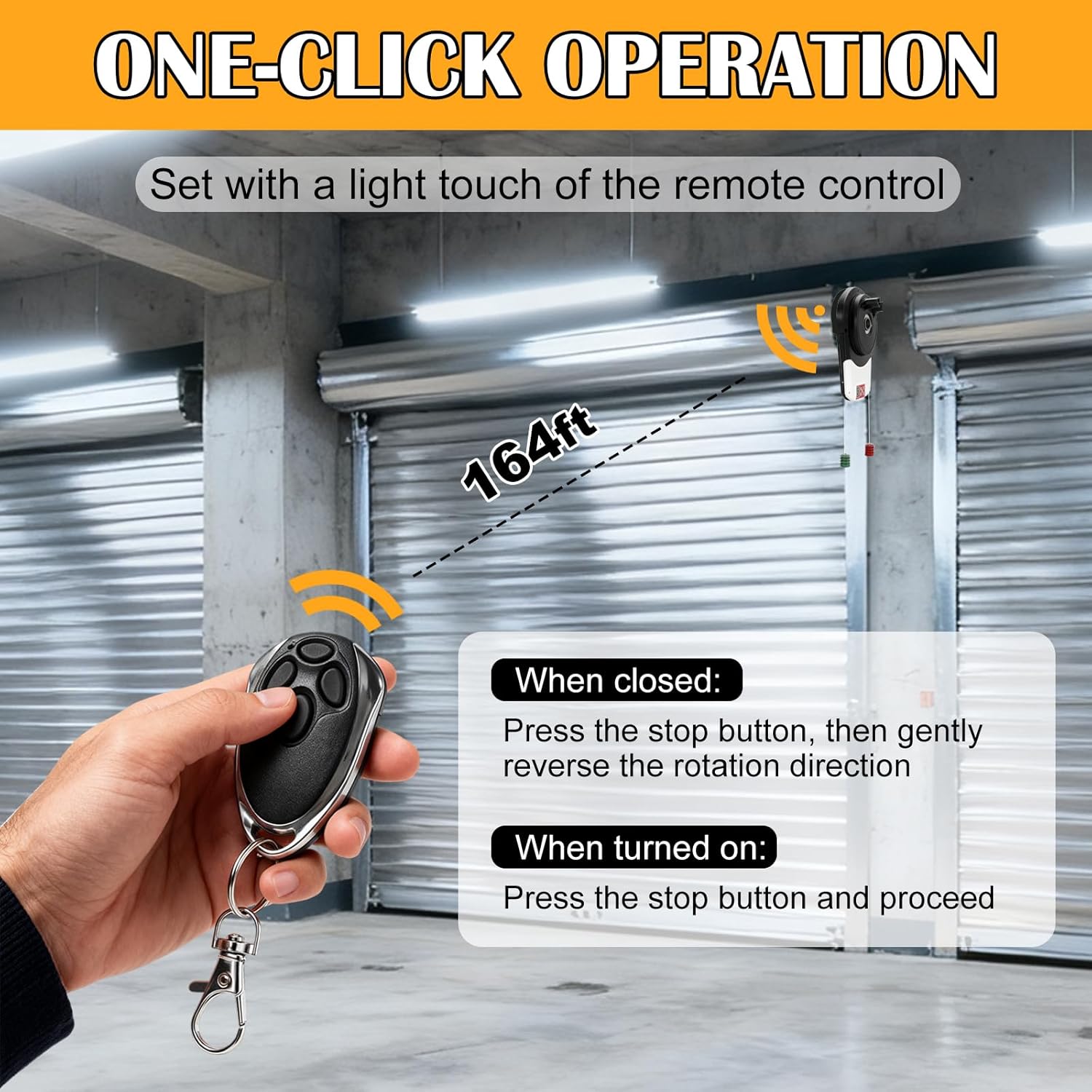 Automatic Roll Up Door Opener, 110V 100W Commercial Rolling Opener Commerial Garage Roller Door Opener with 2 Powerful 1000N Motor with 2 Remotes for Garage Warehouse Store Barn Farm (White)