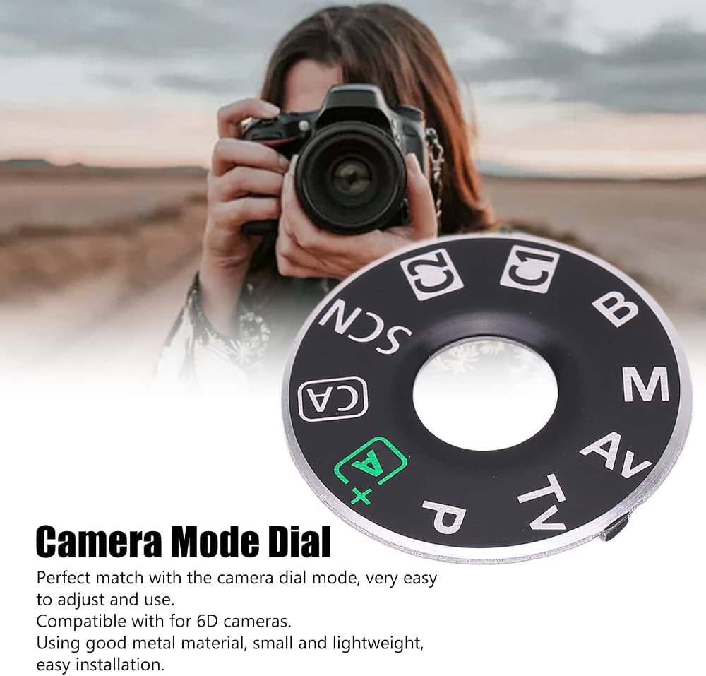 Quadrante Funzione E Copertura Modalità Per Fotocamera Canon 6D, In Metallo, Con Nastro Adesivo E Istruzioni - 2