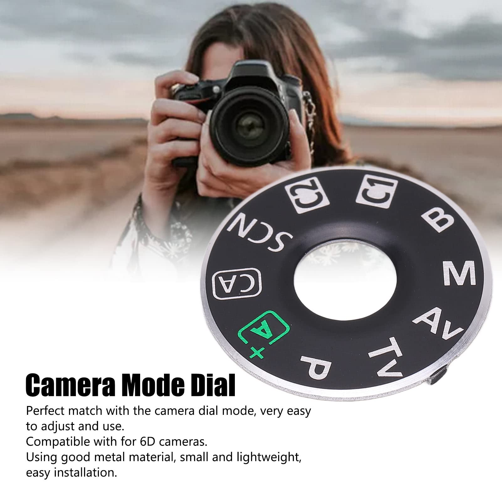 Couvercle De Cadran De Fonction Pour Appareil Photo Canon 6D - Plaque De Mode Métallique - Remplacement Facile