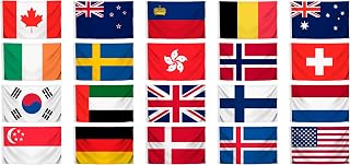 Set 20x World Human Development Index Single Sided Flags 3x5 Feet with 2 Grommets - Countries International Polyester Banners of the World - Country International Flags for Office or School Classroom