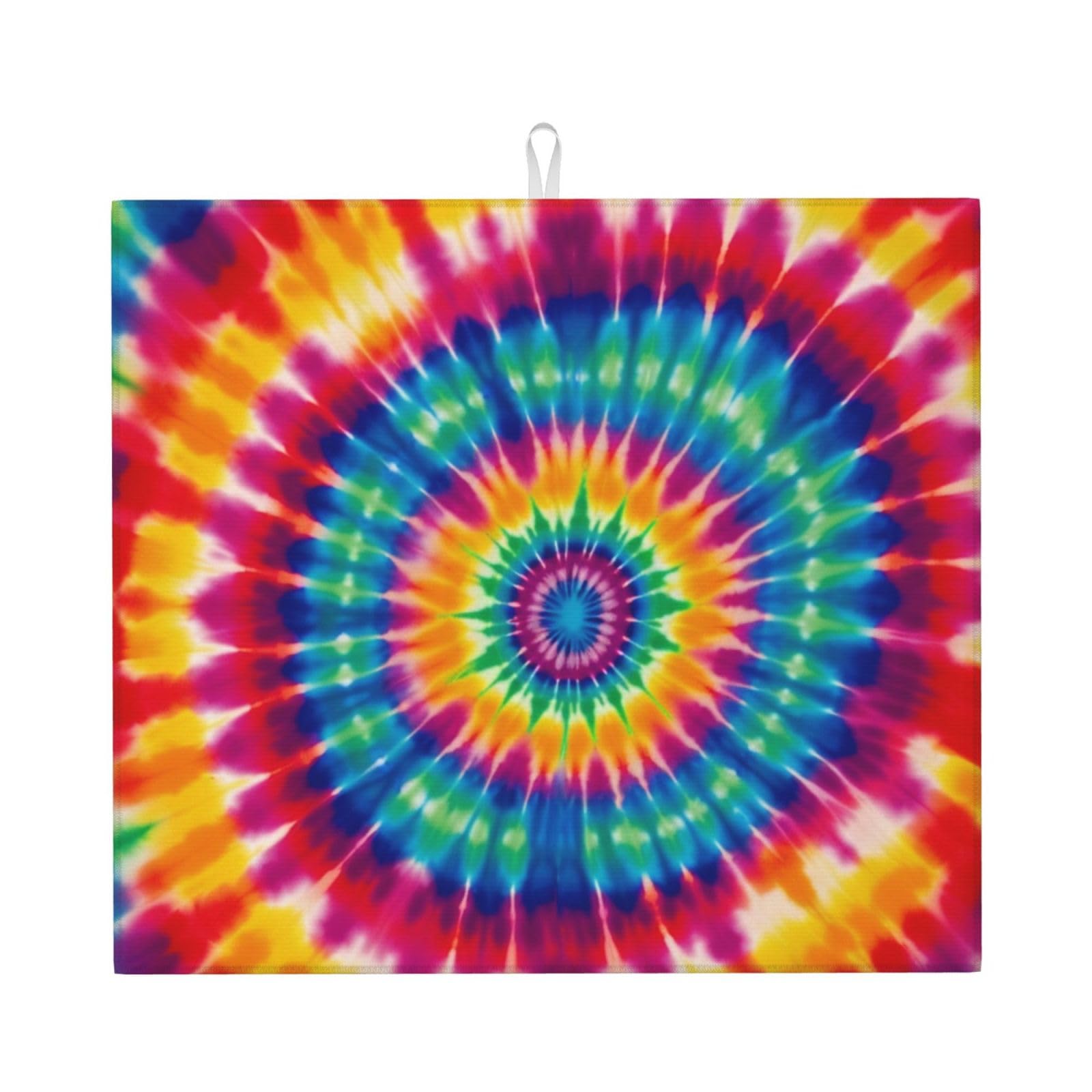 Tie Dye Pattern Dish Drying Mat for Kitchen Counter 18x16 Inch Microfiber Dish Drying Pad Absorbent Dishes Drainer Mats for Kitchen Countertops Sinks Draining Racks