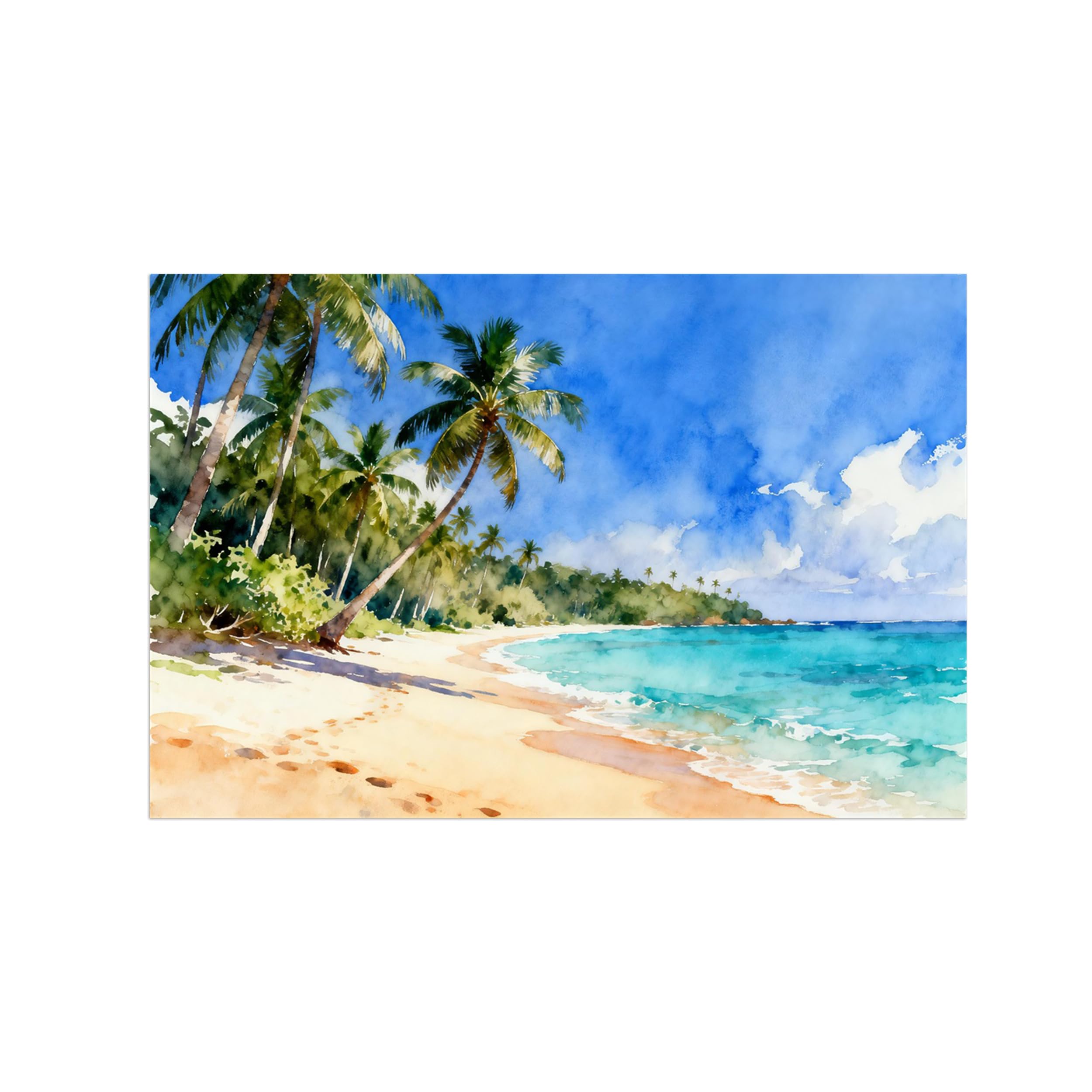 OZPWBVY Beach Palm Tree Landscape Canvas Wall Art Print Painting 70x105cm Unframed