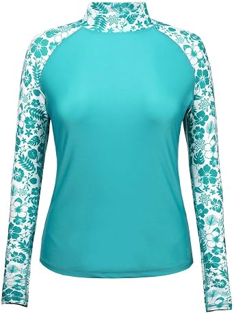 UV SKINZ Womens Aloha Long Sleeve Swim Shirt - UPF 50+, Rash Guard