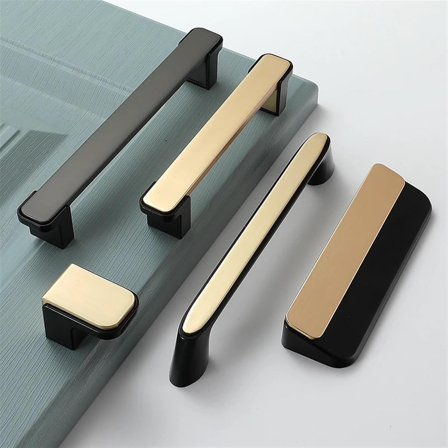 Modern Cabinet Door Handles and Knobs Detachable Zinc Alloy Black Gold Furniture Handles Drawer Pulls Hardware 1Pcs (Color : 6131-128mm Gray)