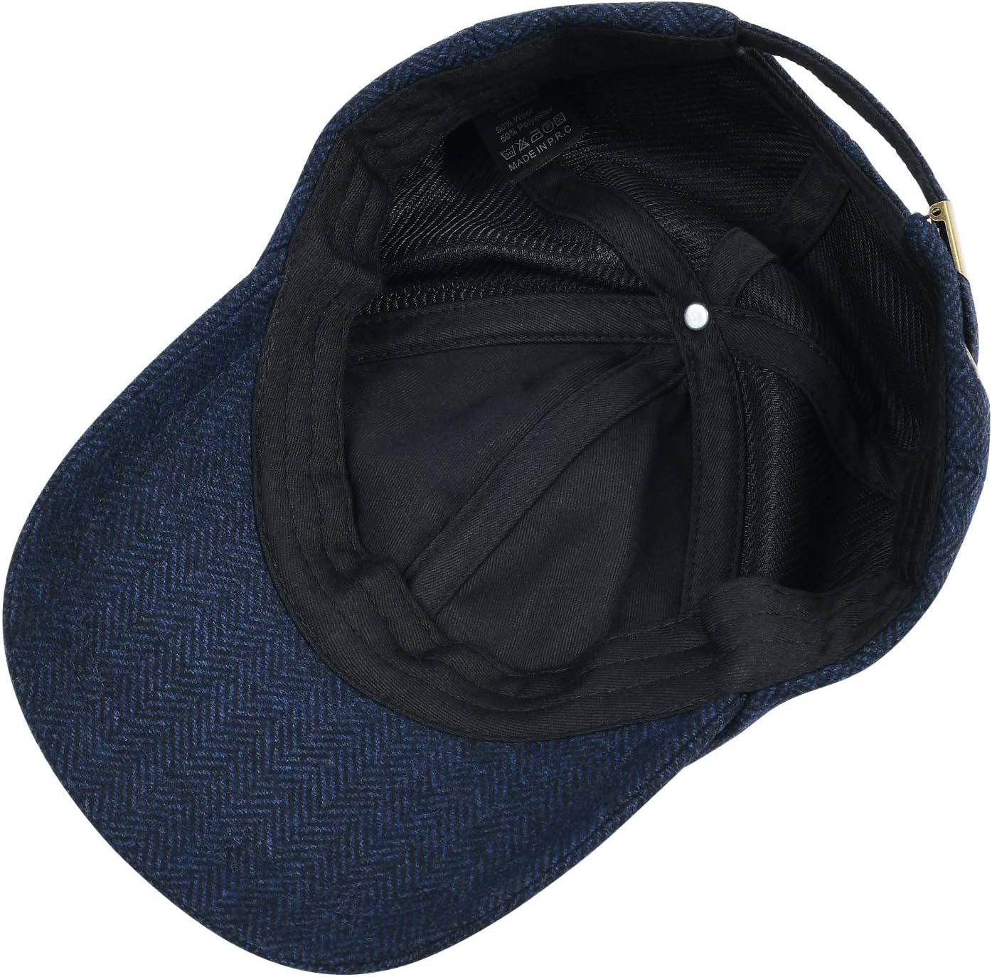 BOTVELA Wool Baseball Cap for Men Adjustable Unstructured Tweed Hat - Image 6