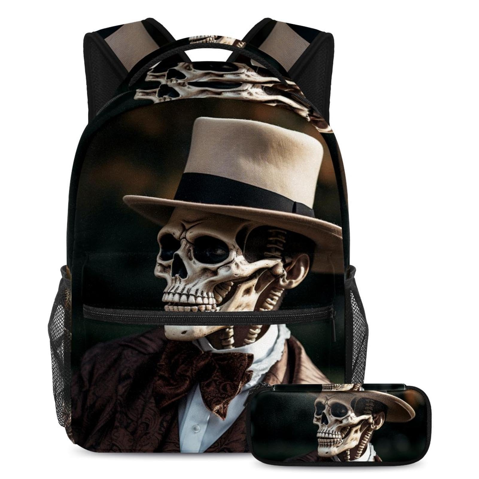 Ensemble sac à dos squelette et trousse pour la rentrée