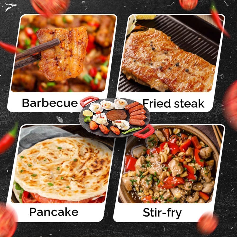 Non-Stick Electric Indoor Grill Pan, 11-15.74in Electric Griddle Nonstick, Multi-functional Korean Electric Indoor Grill, Smokeless Portable Electric Gril (36cm/15in)