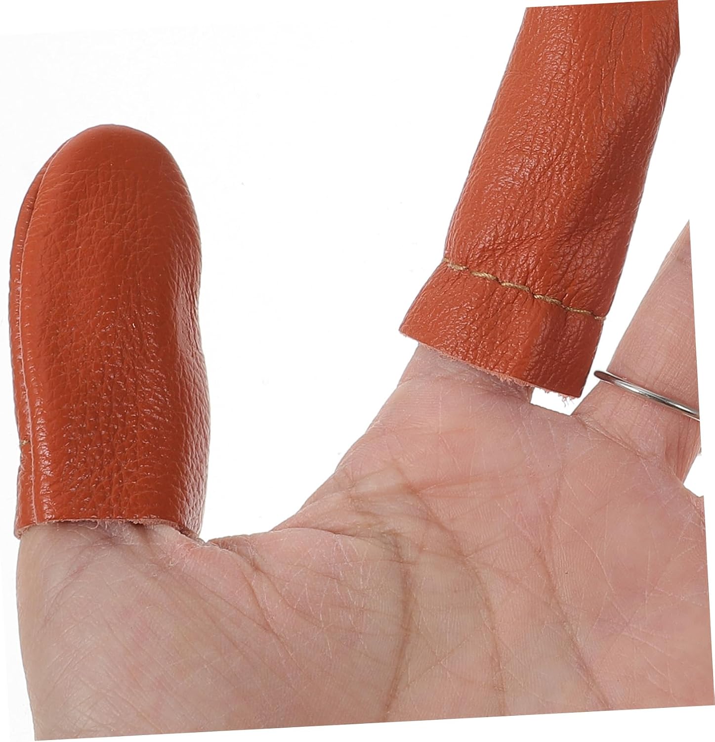 STOBOK 30pcs DIY Felting Crafts Finger Guards Knitting Protection Pu Thimble Covers for Hand Sewing