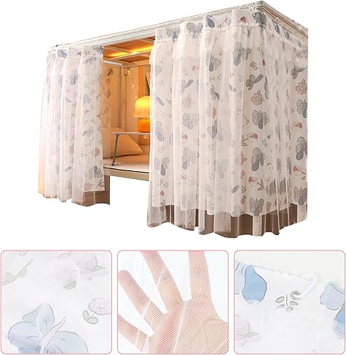 Miniatura 4 de Cortinas opacas para dormitorio individual y individual, litera, a prueba de polvo, para debajo de la cama, cortinas de privacidad, 2 paneles