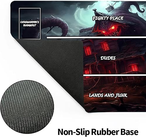 Miniatura 3 de Tapete de juego MTG, tapete de juego TCG para juego de cartas coleccionables de 24 x 14 pulgadas, serie Demon Warrior, tapete de juego MTG con zonas