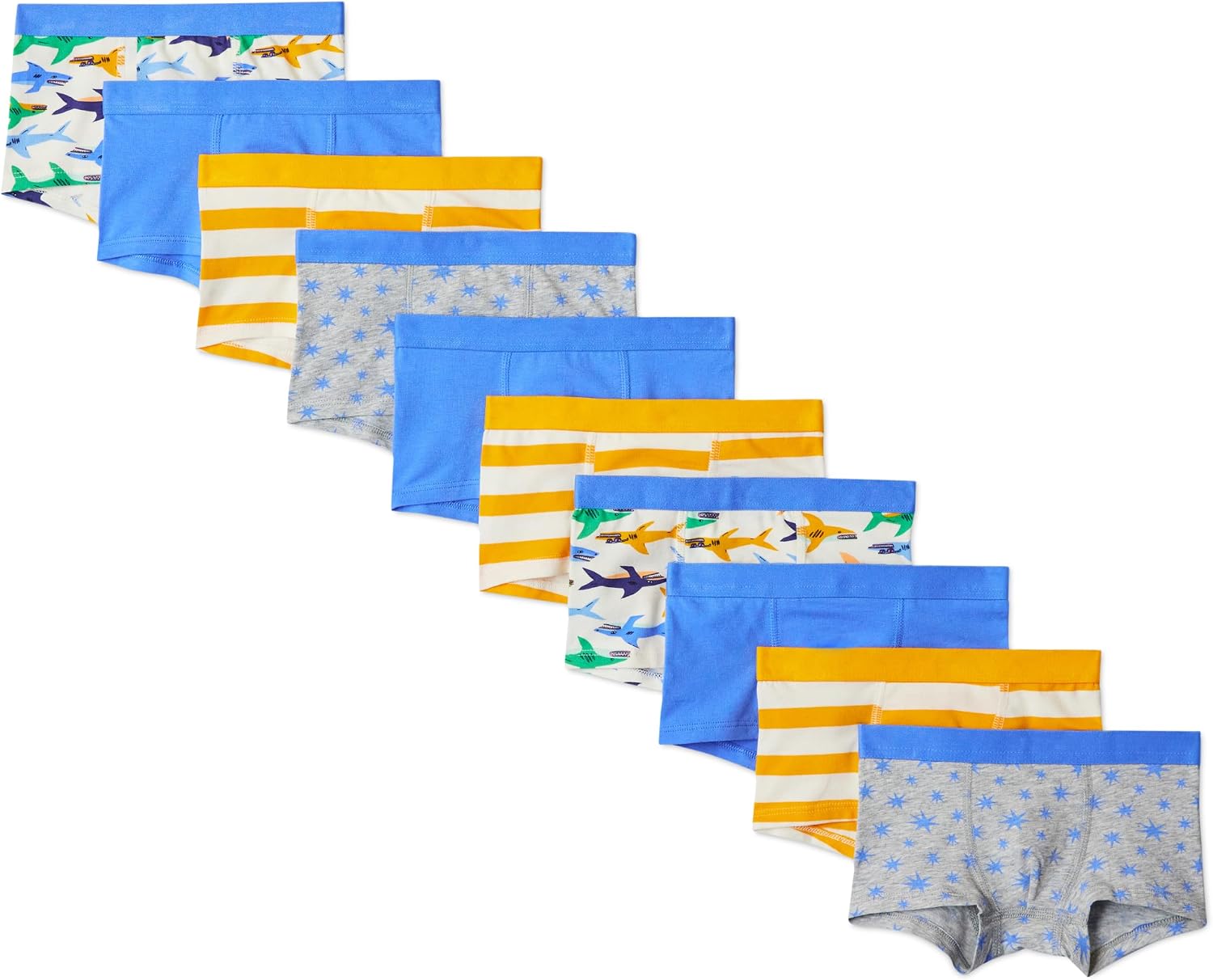 Amazon Essentials Boys' Cotton Jersey Boxer Brief Underwear, Pack of 10