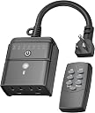 BN-LINK Outdoor Timer for Lights, 100FT Remote Control