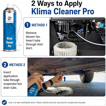 nextzett Klima Cleaner Pro Automotive AC Odor Eliminator & Evaporator Cleaner Freshens & Cleans Air Conditioning System 10 fl oz Includes 2-Foot Application Hose