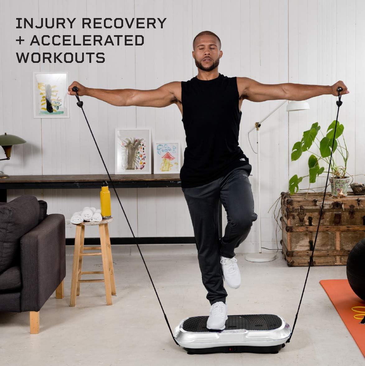 LifePro Waver Vibration Plate Exercise Machine - Whole Body Workout Vibration Fitness Platform w/Loop Bands - Home Training Equipment for Weight Loss (Renewed)