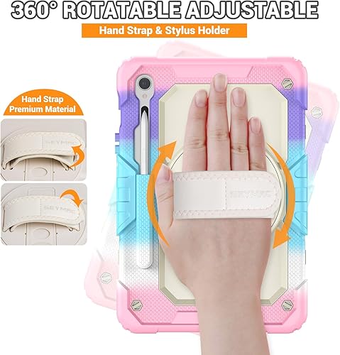 Miniatura 70 de SEYMAC Funda para Samsung Galaxy Tab S10 Lite/S10 FE/ S9 FE/ S9 5G (10.9''/11''), resistente a prueba de golpes con protector de pantalla, soporte