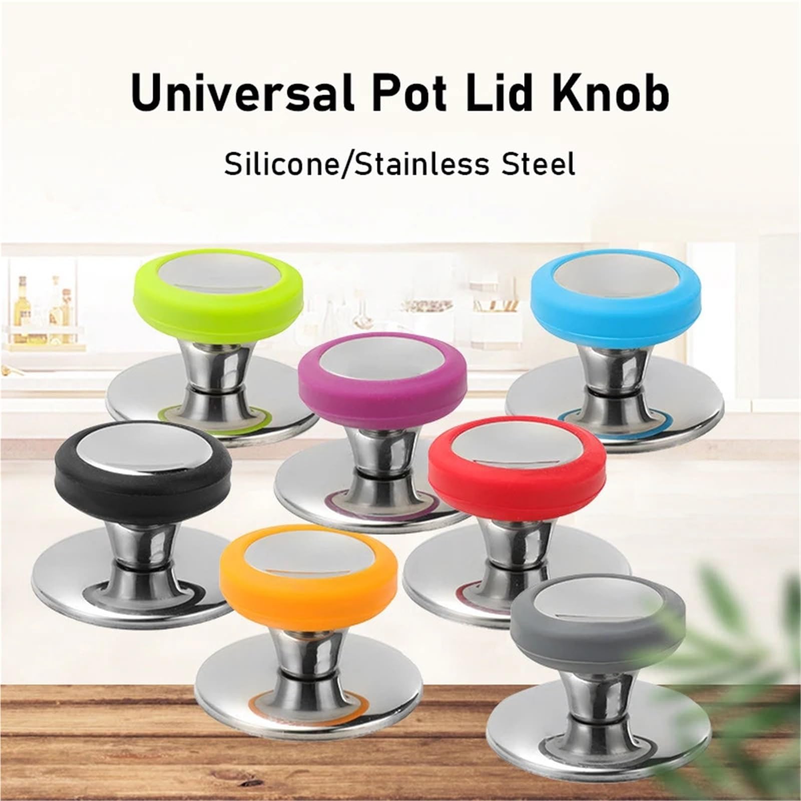 Pomo de repuesto para tapa de olla, mango universal para utensilios de cocina, fácil de instalar, compatible con la mayoría de tapas de sartén, diseño duradero y colorido