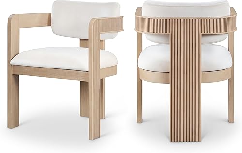 Miniatura 14 de Meridian Furniture 11094Cognac-C Sacha Collection - Silla de comedor Art Deco, terciopelo coñac ultra lujoso, terciopelo de 11.21 oz/m², acabado