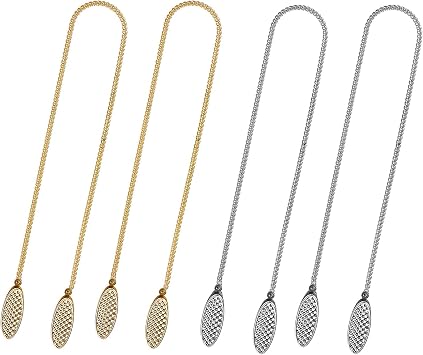 Napkin Clips 4 Pieces Bib Holder Clips Adjustable Chains Classic Metal Lanyard Neck Strap for Dental Restaurant Dining Painting Picnic Bib Clips