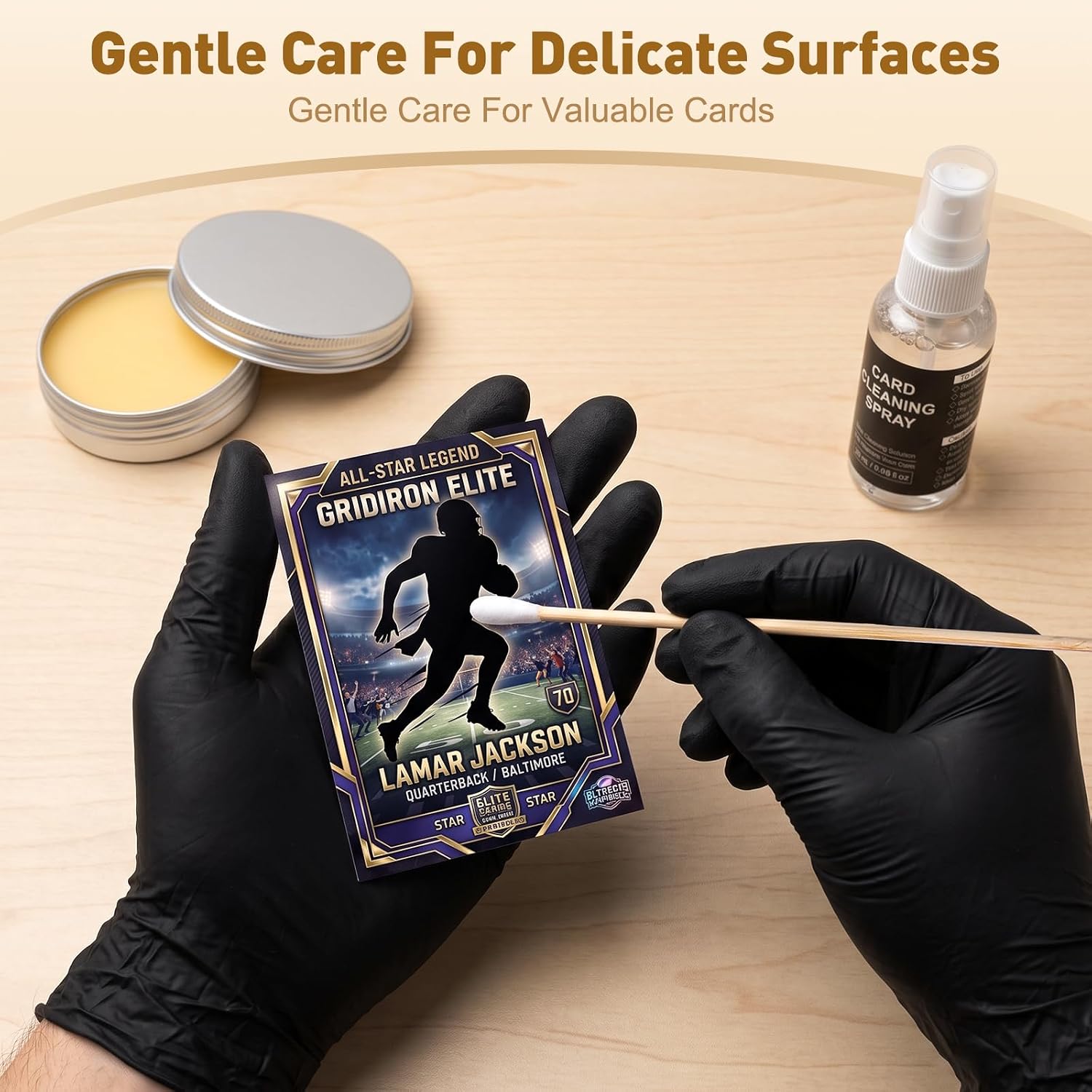 TURNRISE Card Cleaning Kit for Trading Cards, Complete Card Care Kit with Cleaning Spray, Microfiber Cloth, Brush & Polishing Tools, Safe Cleaner for Pokémon, Sports Cards & TCG Collections