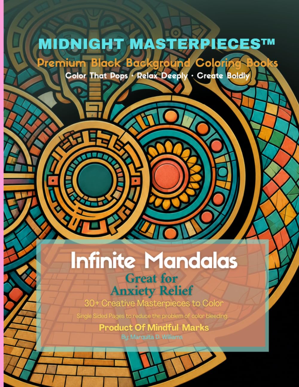 Midnight Masterpieces: Ocean Wonders: A Black Background Adult Coloring Book Featuring Majestic Whales, Sea Turtles, Seahorses, Octopuses, Dolphins & ... Creativity (Midnight Masterpieces™ Series)